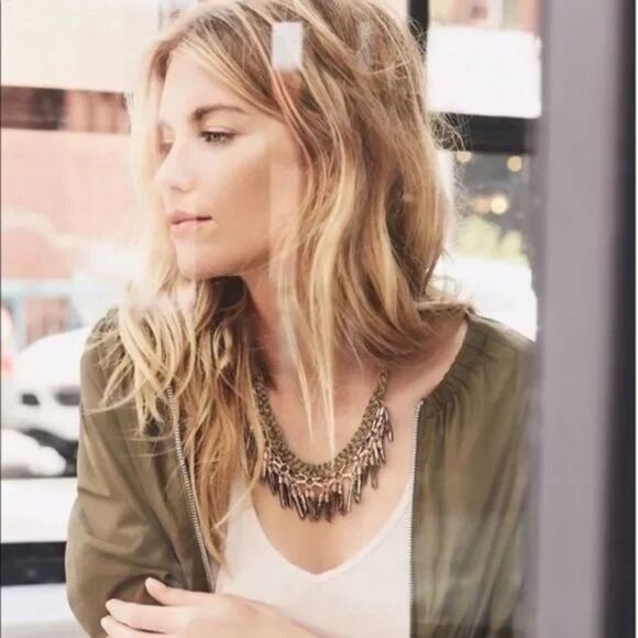 stella & dot ~ bronze shimmering bora fringeβnecklace - Picture 10 of 13